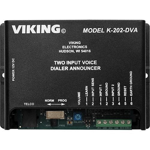 Viking K-202-DVA Voice Alarm Dialing from Two Inputs