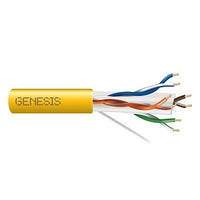 Genesis 50922102 23/4-Pair Cat 6 Plus Unshielded (U/UTP) Networking Cable, Riser, CMR, FT4, 1000' (304.8 m) Reel-in-a-Box, Yellow