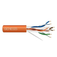 Genesis 50922103 23/4-Pair Cat 6 Plus Unshielded (U/UTP) Networking Cable, Riser, CMR, FT4, 1000' (304.8 m) Reel-in-a-Box, Orange