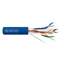 Genesis 50922106 23/4-Pair Cat 6 Plus Unshielded (U/UTP) Networking Cable, Riser, CMR, FT4, 1000' (304.8 m) Reel-in-a-Box, Blue