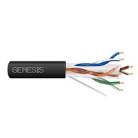 Genesis 51105008 24/4-Pair Cat 6 Unshielded (U/UTP) Water-Blocked Networking Cable, Direct Burial, 500' (152.4 m) Reel, Black