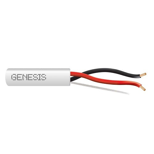 Genesis 52545001 12/2 Stranded Unshielded Speaker Cable, Riser, CMR, FT4, 500' (152.4 m) Reel, White