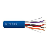 Genesis 12605006 22/1-Pair Shielded + 12/2 + 18/1 Stranded Lutron Cable, General Purpose, CM, 500' (152.4 m) Reel, Blue