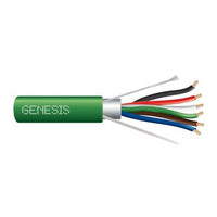 Genesis 32062105 22/6 Stranded Shielded Cable, Plenum, CMP, FT6, 1000' (304.8 m) Reel-in-a-Box, Green