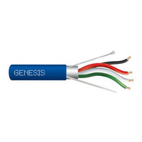 Genesis 32152106 18/4 Stranded Shielded Cable, Plenum, CMP, FT6, 1000' (304.8 m) Reel-in-a-Box, Blue
