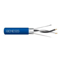 Genesis 33201106 22AWG 1-Pair Stranded Shielded RS485 Plenum Cable, 300V, 1000' Pull Box, Blue