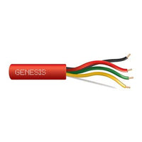 Genesis 43015504 22/4 Solid Unshielded Fire Alarm Cable, Riser, FPLR, 500' (152.4 m) Pull Box, Red