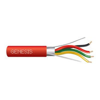 Genesis 44071004 16/4 Solid Shielded Fire Alarm Cable, Riser, FPLR, 1000' (304.8 m) Reel, Red