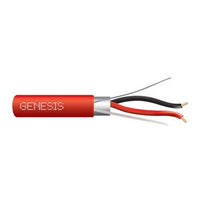 Genesis 46021104 18/2 Solid Shielded Fire Alarm Cable, Plenum, FPLP, 1000' (304.8 m) Pull Box, Red