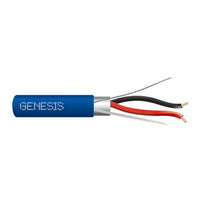 Genesis 46061006 16/2 Solid Shielded Fire Alarm Cable, Plenum, FPLP, 1000' (304.8 m) Reel, Blue