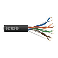 Genesis 50781108 24/4-Pair Cat 5e Unshielded (U/UTP) Networking Cable, Riser, CMR, 1000' (304.8 m) Pull Box, Black