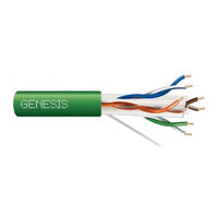 Genesis 50921105 23/4-Pair Cat 6 Plus Unshielded (U/UTP) Networking Cable, Riser, CMR, FT4, 1000' (304.8 m) Pull Box, Green