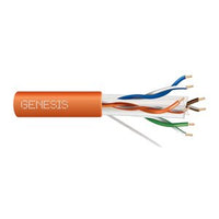 Genesis 51022103 23/4-Pair Cat 6 Plus Unshielded (U/UTP) Networking Cable, Plenum, CMP, FT6, 1000' (304.8 m) Reel-in-a-Box, Orange