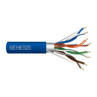Genesis 51781006 24/4-Pair Cat 5e Shielded (F/UTP) Networking Cable, Riser, CMR, FT4, 1000' (304.8 m) Reel, Blue