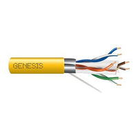 Genesis 51931102 23/4-Pair Cat 6A Unshielded (U/UTP) Networking Cable, Riser, CMR, FT4, 1000' (304.8 m) Pull Box, Yellow