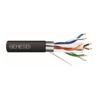 Genesis 53931108 23/4-Pair Cat 6A Unshielded Riser Networking Cable, Plenum, CMP, FT6, 1000' (304.8 m) Pull Box, Black