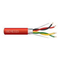 Genesis 55531004 16/2-Pair Solid Shielded Fire Alarm Cable, NYC Certified, FPLP, 1000' (304.8 m) Reel, Red