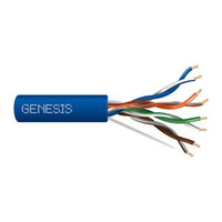Genesis 63605506 23/4-Pair Cat 6 Unshielded (U/UTP) Networking Cable, Riser, CMR, 500' (152.4 m) Pull Box, Blue