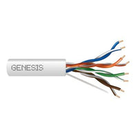 Genesis 63612101 23/4-Pair Cat 6 Unshielded (U/UTP) Networking Cable, Plenum, CMP, FT6, 1000' (304.8 m) Reel-in-a-Box, White