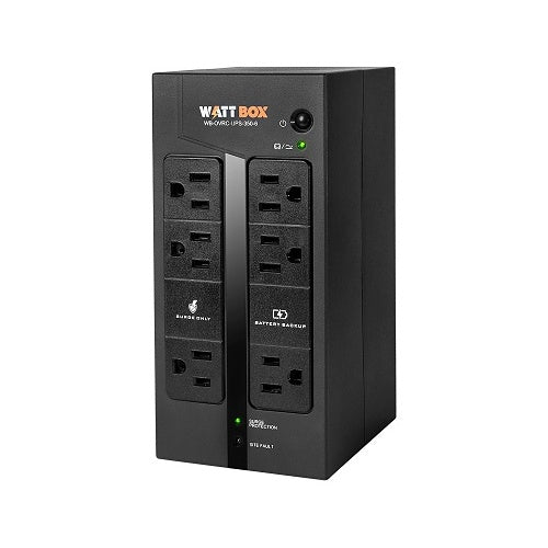 WattBox WB-OVRC-UPS-350-6 Standby UPS and Battery Pack (Compact), 6-Outlet, 350VA