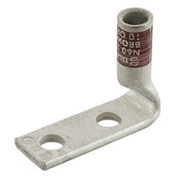 Hubbell HGBL10D90 Double Hole Compression Lug, 1/4" ID Spaced 5/8", 90-Degree, 1/0 AWG, 10-Pack