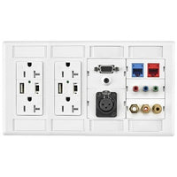 Hubbell IMFP2D2W iSTATION 2-Decorator Plate, 1-Frame, 4-Gang, 2x3U, White