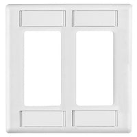 Hubbell IMFP2W 2-Gang Wall Plate with Decorator Openings, White