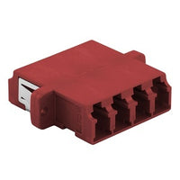 Hubbell FANLCQSS6R Fiber Optic Cable Connector, LC Quad, Secure Mounting, Zirconium Body, Pack of 6, Red
