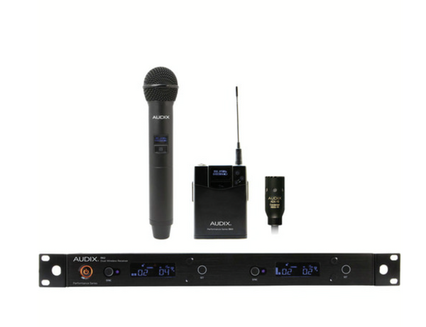 Audix AP62 C210 Wireless Microphone System, R62 Diversity Receiver, H60/OM2 Handheld and B60 Bodypack Transmitter, 522MHz-586MHz