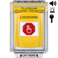 STI G3A242LD-EN G3 Multipurpose Push Button Key-to-Reset Lockdown Station Flush Mount with Sound, No Camera, Yellow