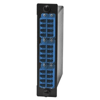 Hubbell OCLCQSM Fiber LGX Cassette, OS2, LC Quad to 2 MTP, Blue