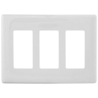 Hubbell NPS263W 3-Gang Decora Snap-On Wall Plate, White