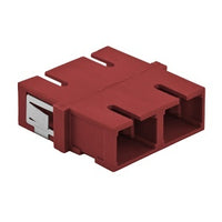 Hubbell FANSCDSC6R Fiber Optic Cable Connector, SC Duplex with Snap Mount, 6-Pack, Red