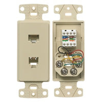 Hubbell NS784I 1-Gang Plate with F Connector, Screw Terminal, Ivory