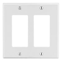Hubbell P262W 2-Gang Decora Wall Plate, White