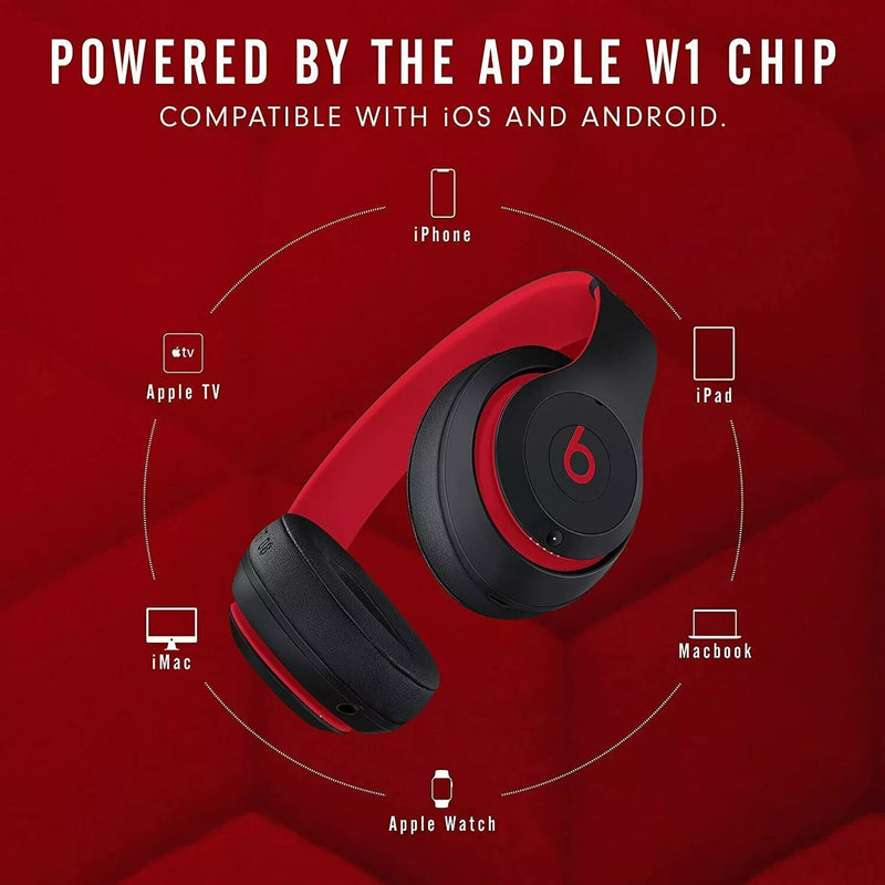 IN STOCK! Beats by Dr. Dre Beats Studio³ Wireless Noise Cancelling Headphones - Black/Red (MNET2LL/A)