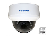 IDIS CDT2S12VIFW 2MP HDoC Outdoor Dome Camera with Remote Focus, 2.8-12mm Lens, White