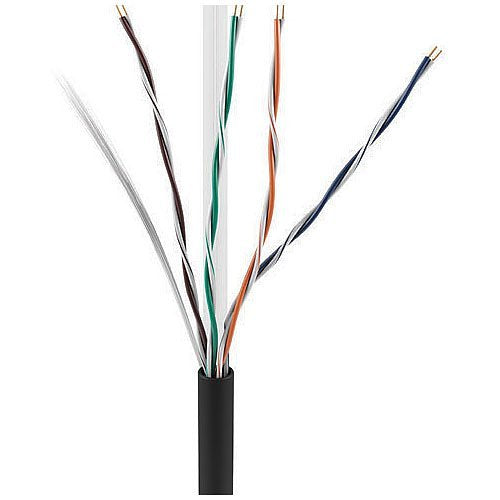 ADI PRO 0E-CAT5RBK CAT5e Riser Cable, 24/4 Solid BC, U, UTP, CMR/FT4, Sunlight Resistant, 1000' (304.8) Pull Box, Black