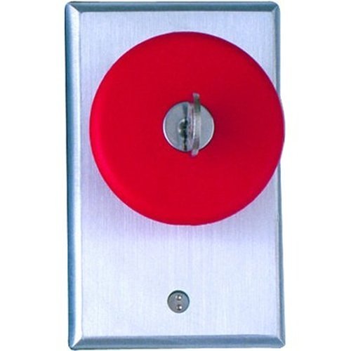 Camden CM-6050 Locking Pushbutton, Red, Key To Release, N/O & N/C, Maintained