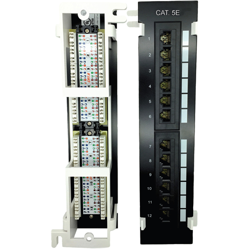 W Box Technology 0E-C5EPP12V Cat 5e Patch Panel 12 Port Vertical Mount