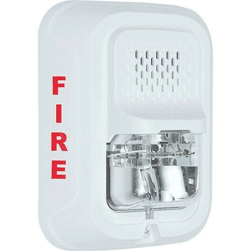 System Sensor P2WL L-Series Indoor Selectable Output Horn Strobe, 2-Wire, Wall Mount, "FIRE" Marking, White