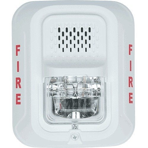 System Sensor P2WL L-Series Indoor Selectable Output Horn Strobe, 2-Wire, Wall Mount, "FIRE" Marking, White