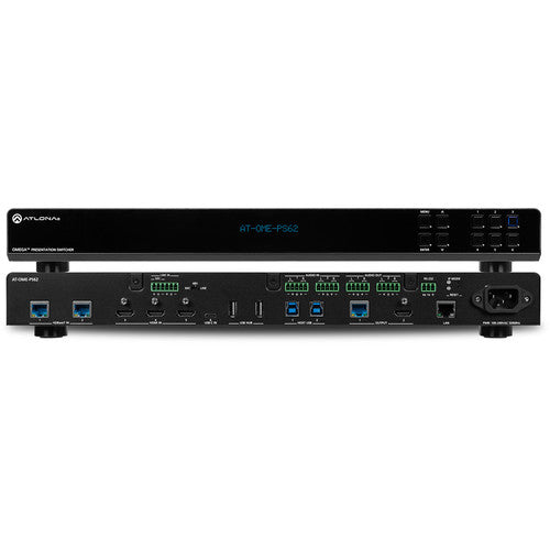 Atlona® AT-OME-PS62 Omega 6X2 Matrix switcher with 2x HDBaseT inputs, 3x HDMI inputs