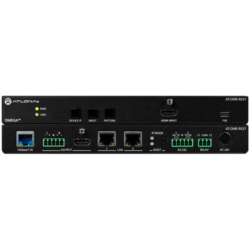 Atlona® AT-OME-RX21 Omega 4K/UHD HDMI over HDBaseT Receiver w/Scaler, Ethernet, RS232, Audio