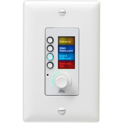 BSS Audio EC4BV-WHT-M EC-4BV Ethernet Controller with Four Buttons & Volume Wall Plate (US Version, White)