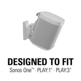 Sanus WSWM22-W1 Sonos Play 1 & Play 3 Wireless Speaker Wall Mounts White- Pair