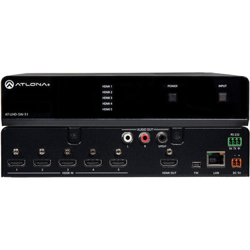 Atlona® AT-UHD-SW-51 4K/UHD 5 Input HDMI Switcher