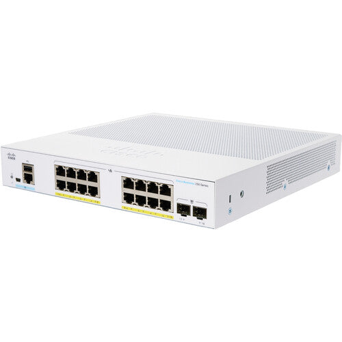 Cisco CBS250-16P-2G 16-Port Gigabit Ethernet PoE+ Compliant Smart Switch with SFP