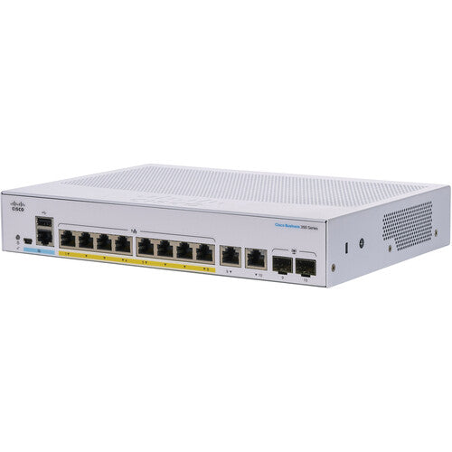 Cisco CBS350-8FP-E-2G 8-Port Gigabit PoE+ Compliant Managed Network Switch with SFP/RJ45 Combo (120W)