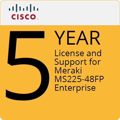 Cisco LIC-MS225-48FP-5YR Enterprise License for Meraki MS225-48FP Network Switch (5 Years)